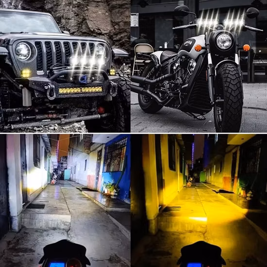 Super brillante 9 ~ 85V coche LED faro motocicleta foco blanco amarillo coche luz accesorios para camión ATV conducción luces antiniebla