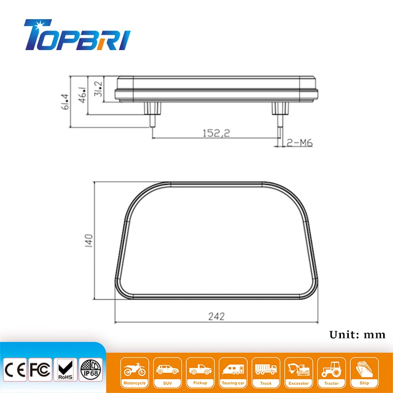 LED License Plate Tail Light for Trailers and Trucks