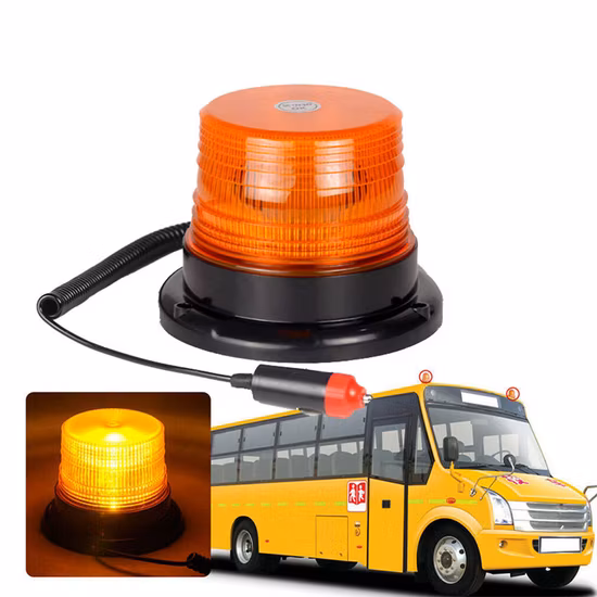 12/24V Car Flash Warning LED Light Car Emergency Light Roof Light for Engineering Truck Forklift School Bus with Magnet