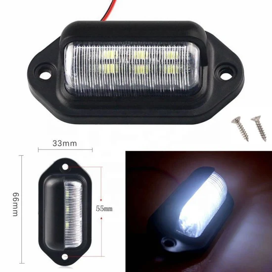 12V 6 LED Matrícula Luz de matrícula Interruptor de maletero para SUV Vans Camión Remolque Luz trasera Lámpara de advertencia Accesorios de bombilla de coche trasero