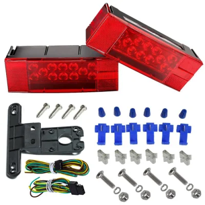 Kit de luces LED rectangulares para remolque de 12 V, luz de marcha trasera para remolque de barco, camión marino