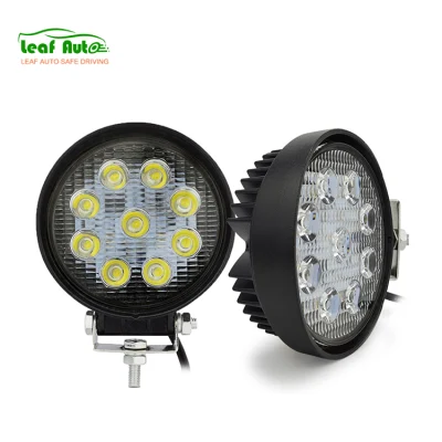 12V 24V 4 pulgadas Farol De Milha LED 27W Luces redondas LED 27W para tractor todoterreno Square 27W LED Luz de trabajo